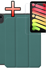 NoXx NoXx iPad Mini 7 Hoesje Met Uitsparing Apple Pencil En Met Screenprotector - Donkergroen
