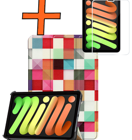 Nomfy Nomfy iPad Mini 7 Hoesje Met Screenprotector - Blokken