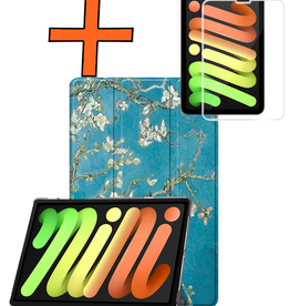 Nomfy Nomfy iPad Mini 7 Hoesje Met Screenprotector - Bloemen