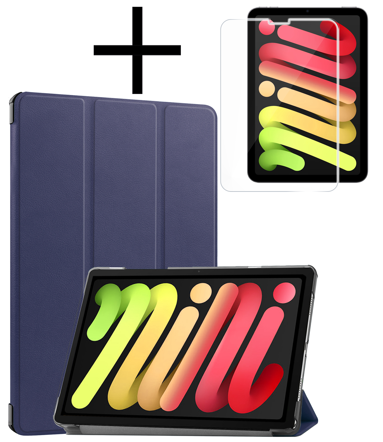 NoXx NoXx iPad Mini 7 Hoesje Met Screenprotector - Donkerblauw