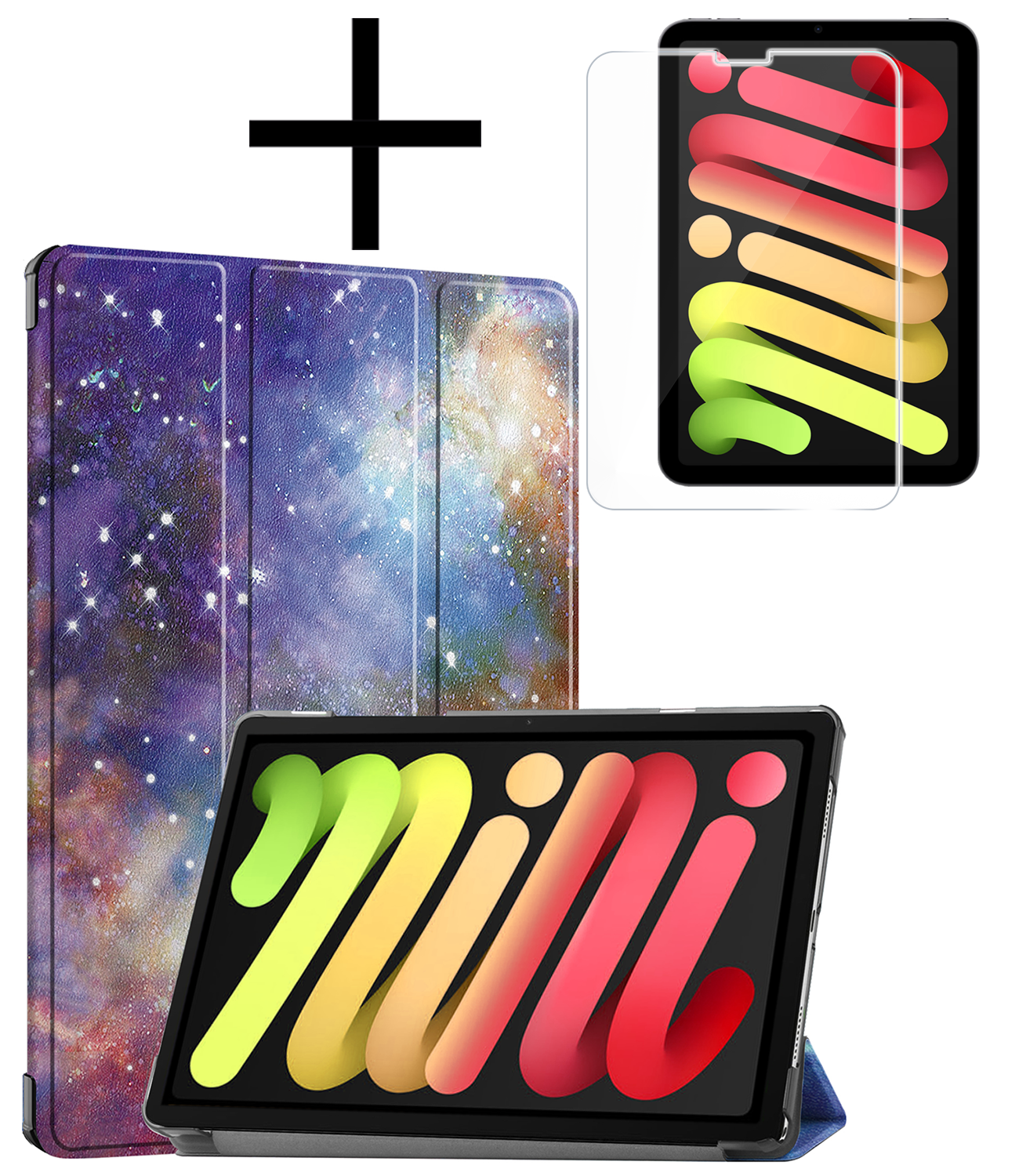 NoXx NoXx iPad Mini 7 Hoesje Met Screenprotector - Galaxy