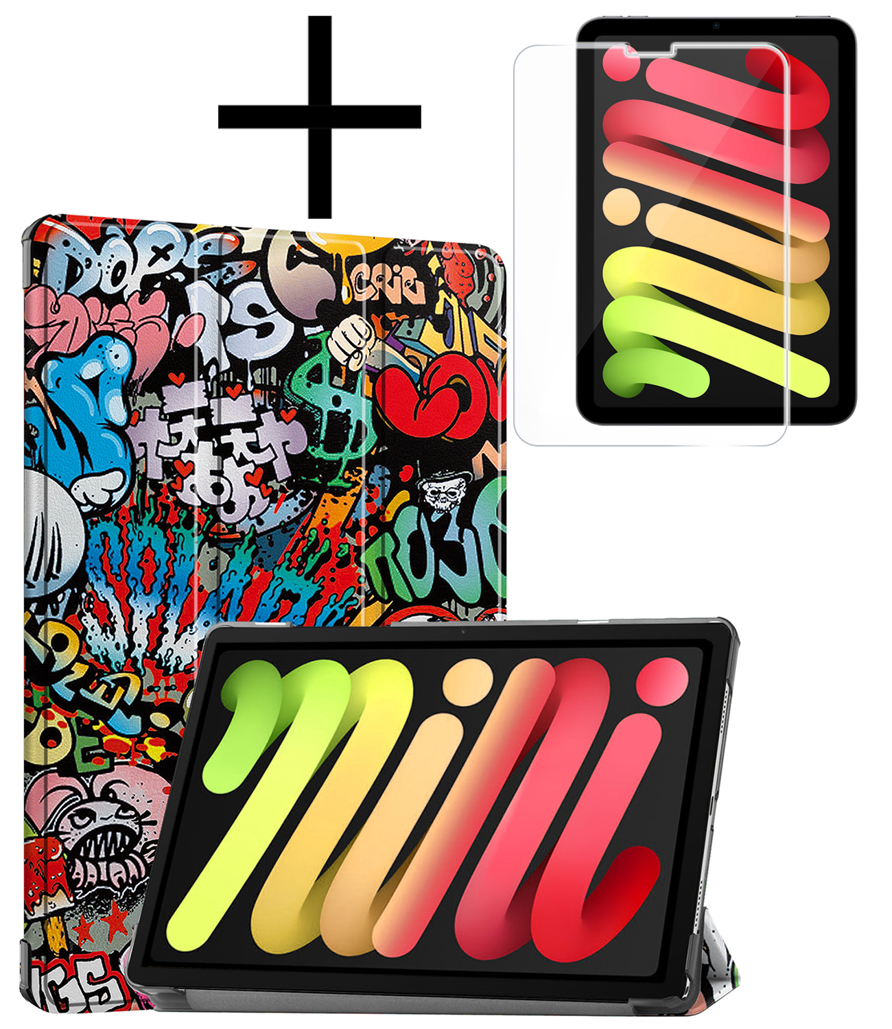 NoXx NoXx iPad Mini 7 Hoesje Met Screenprotector - Graffity