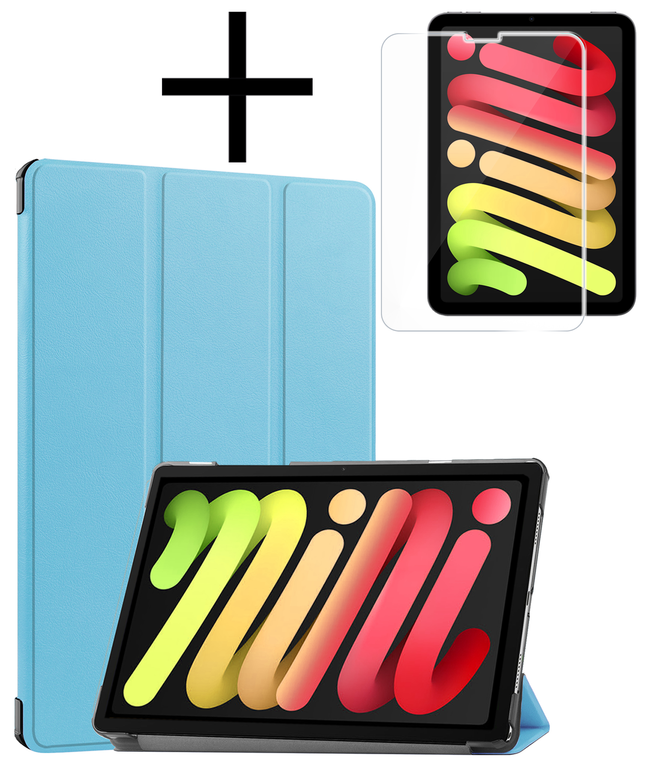 NoXx NoXx iPad Mini 7 Hoesje Met Screenprotector - Lichtblauw