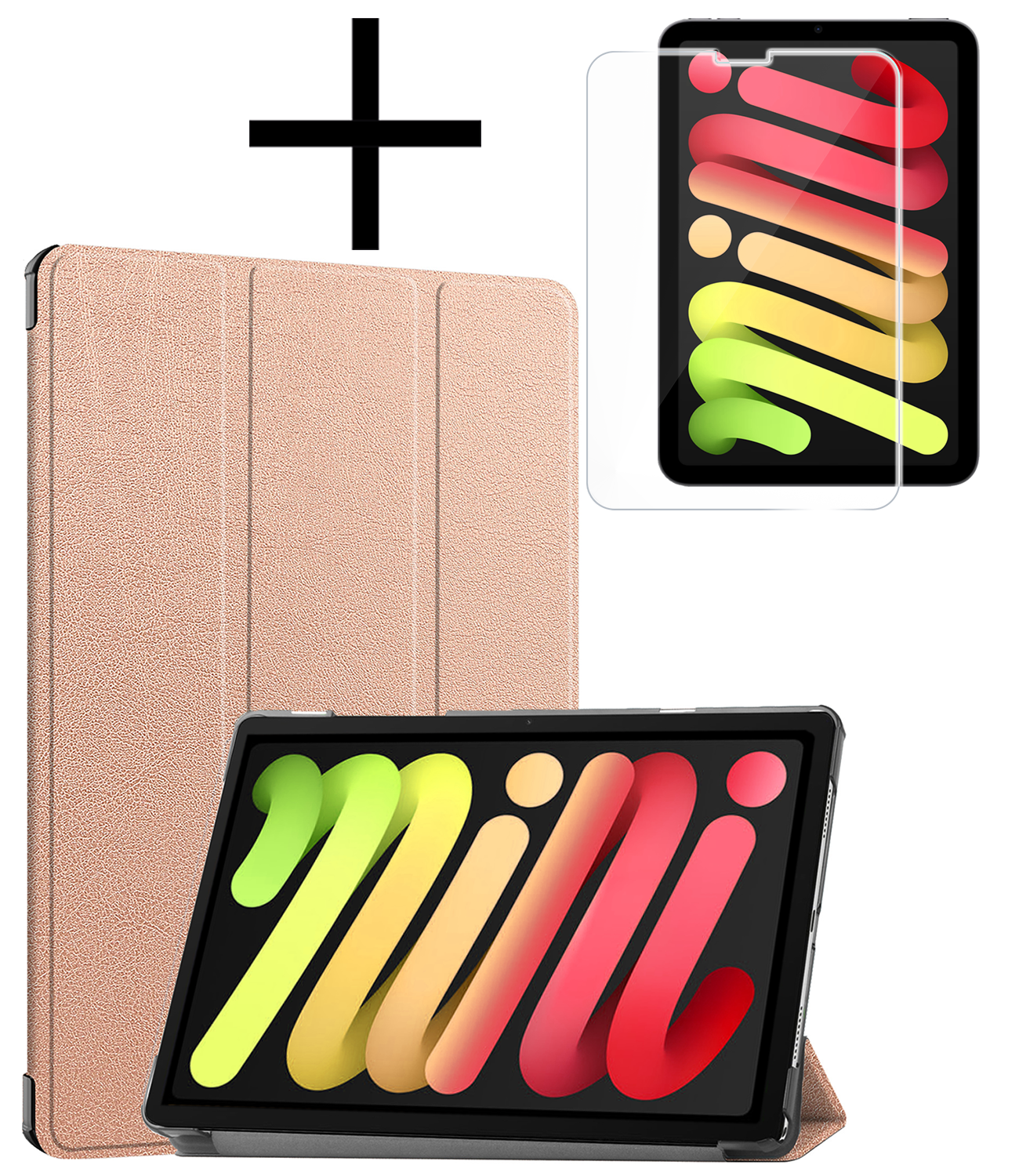 NoXx NoXx iPad Mini 7 Hoesje Met Screenprotector - Rose goud