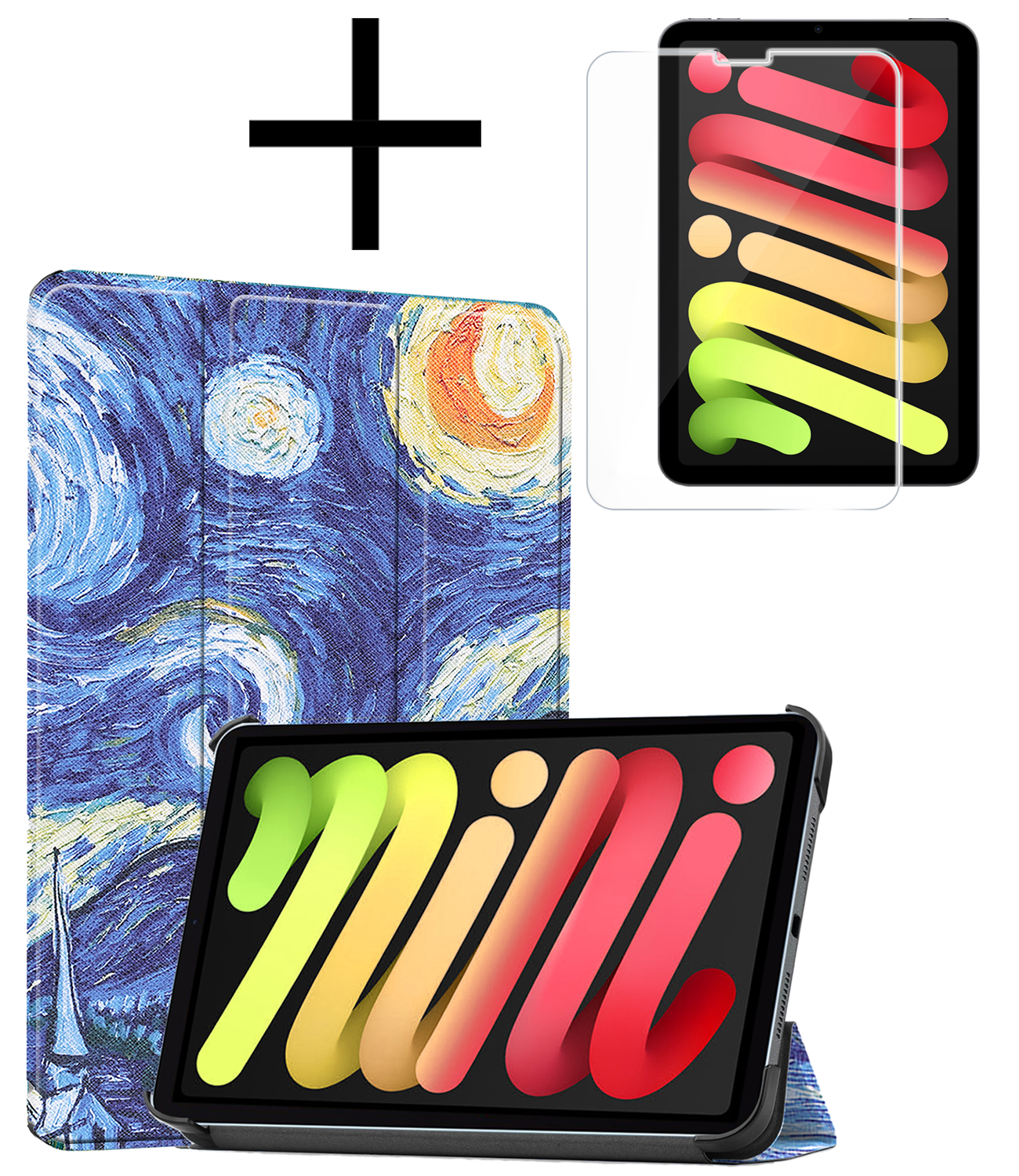 NoXx NoXx iPad Mini 7 Hoesje Met Screenprotector - Sterrenhemel