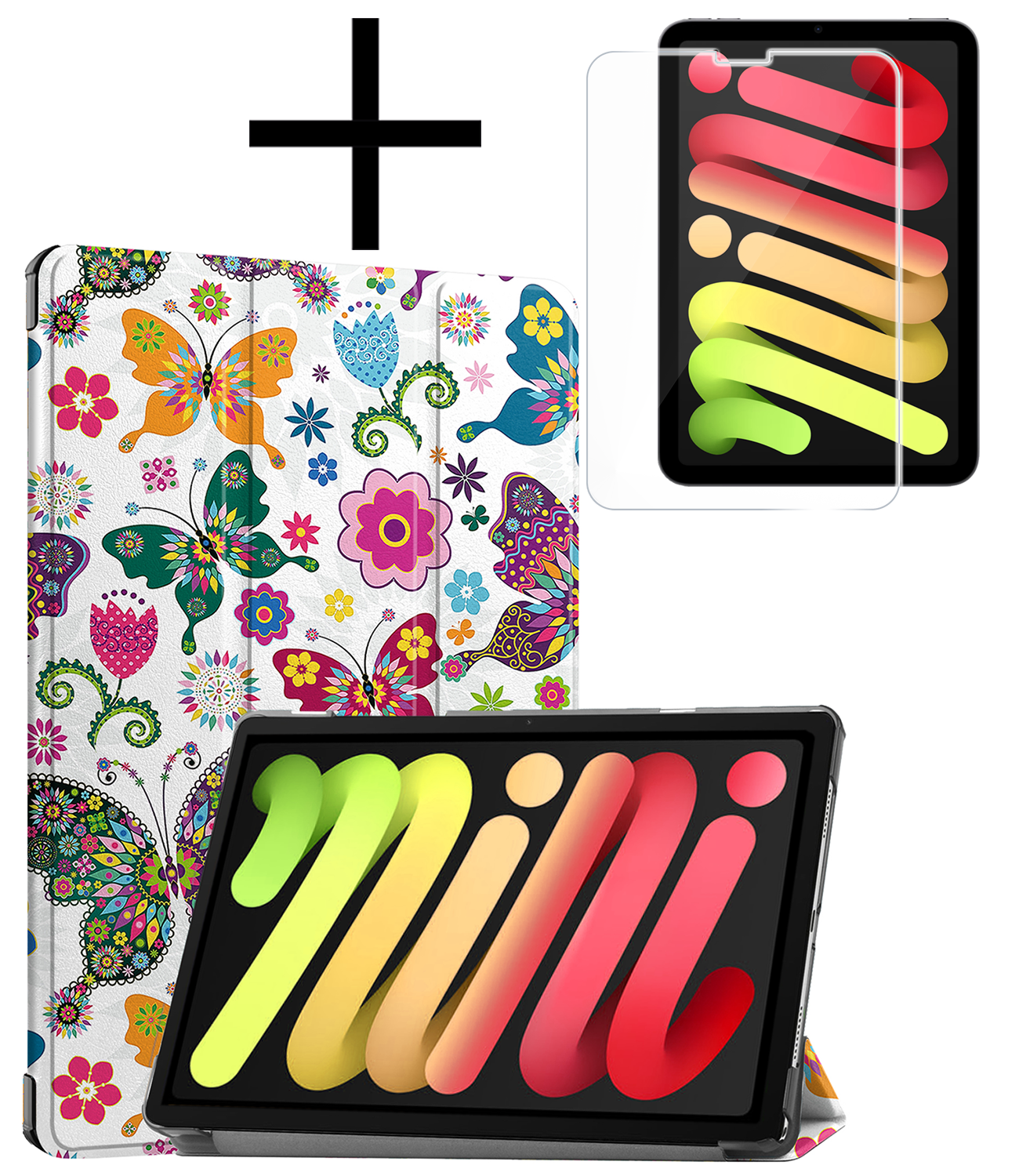 NoXx NoXx iPad Mini 7 Hoesje Met Screenprotector - Vlinders