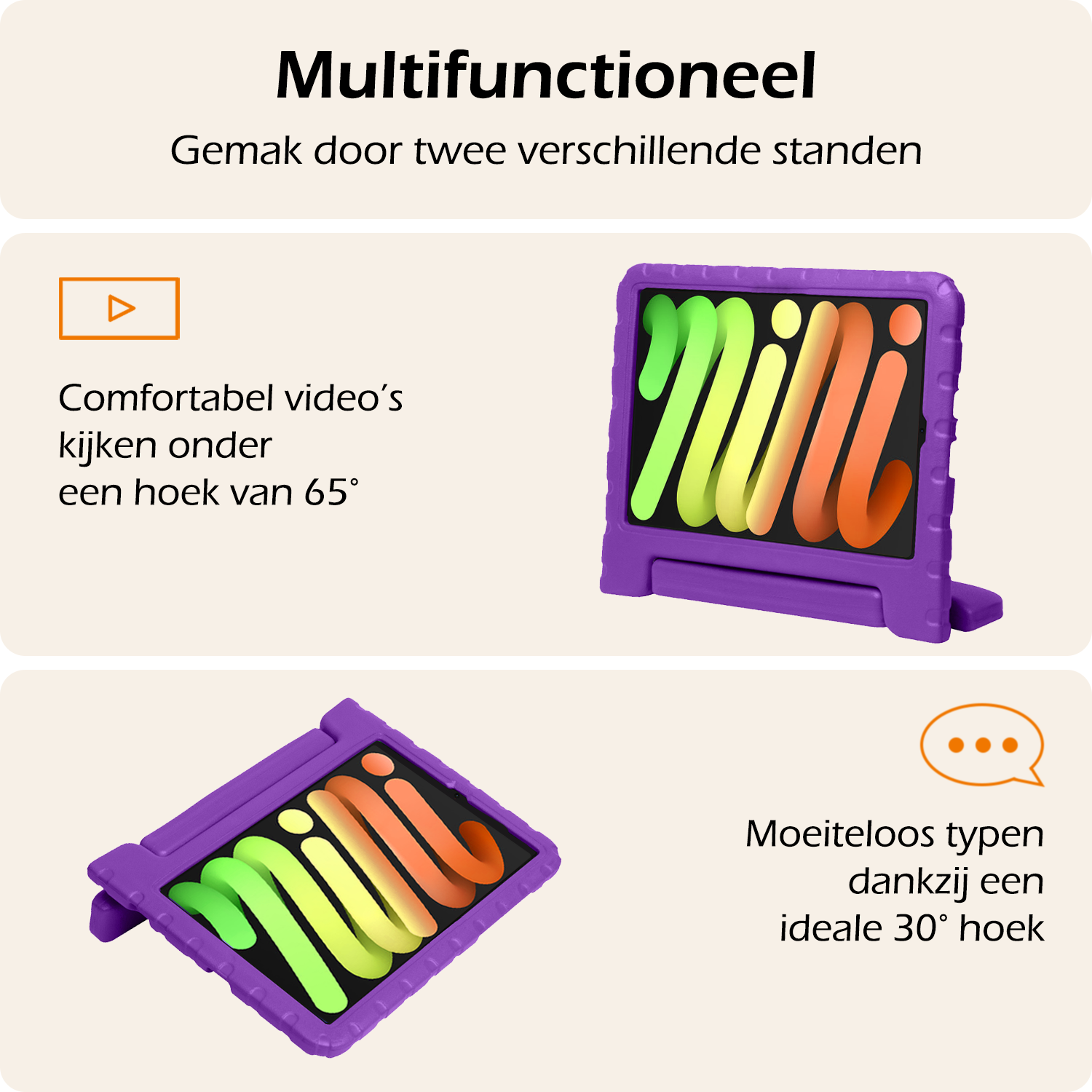 Nomfy Nomfy iPad Mini 7 Kinderhoes - Paars