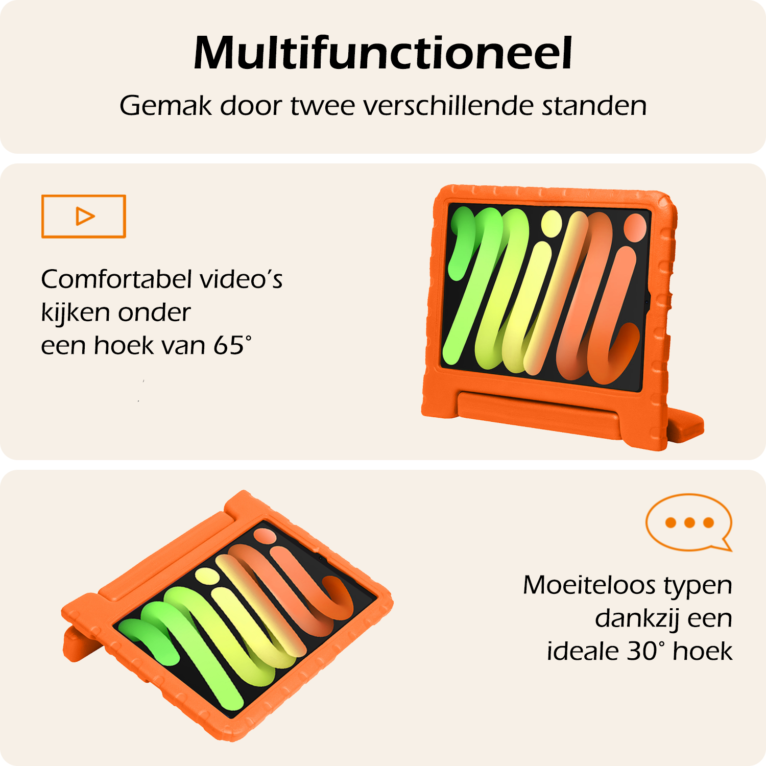 Nomfy Nomfy iPad Mini 7 Kinderhoes - Oranje