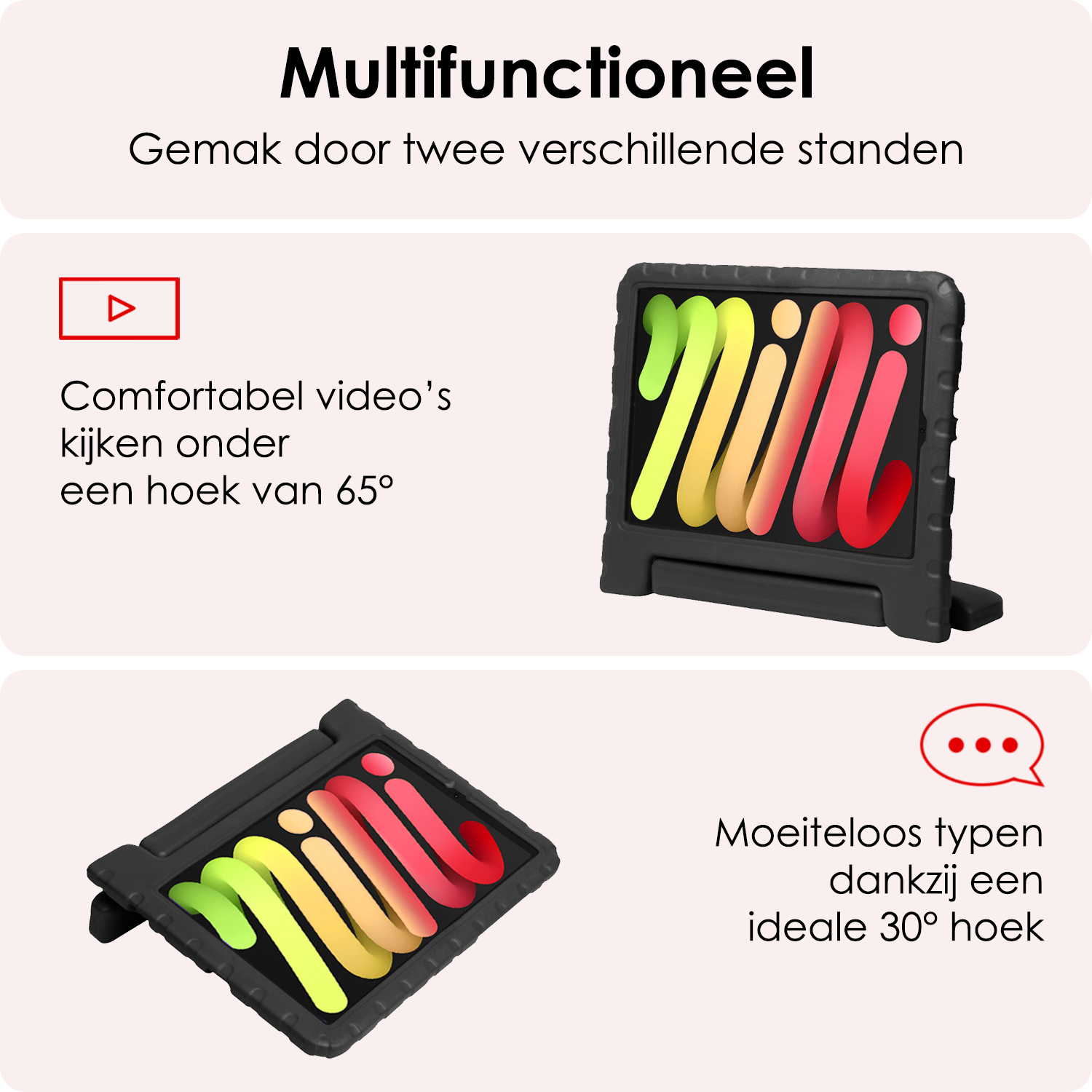 NoXx NoXx iPad Mini 7 Kinderhoes - Zwart