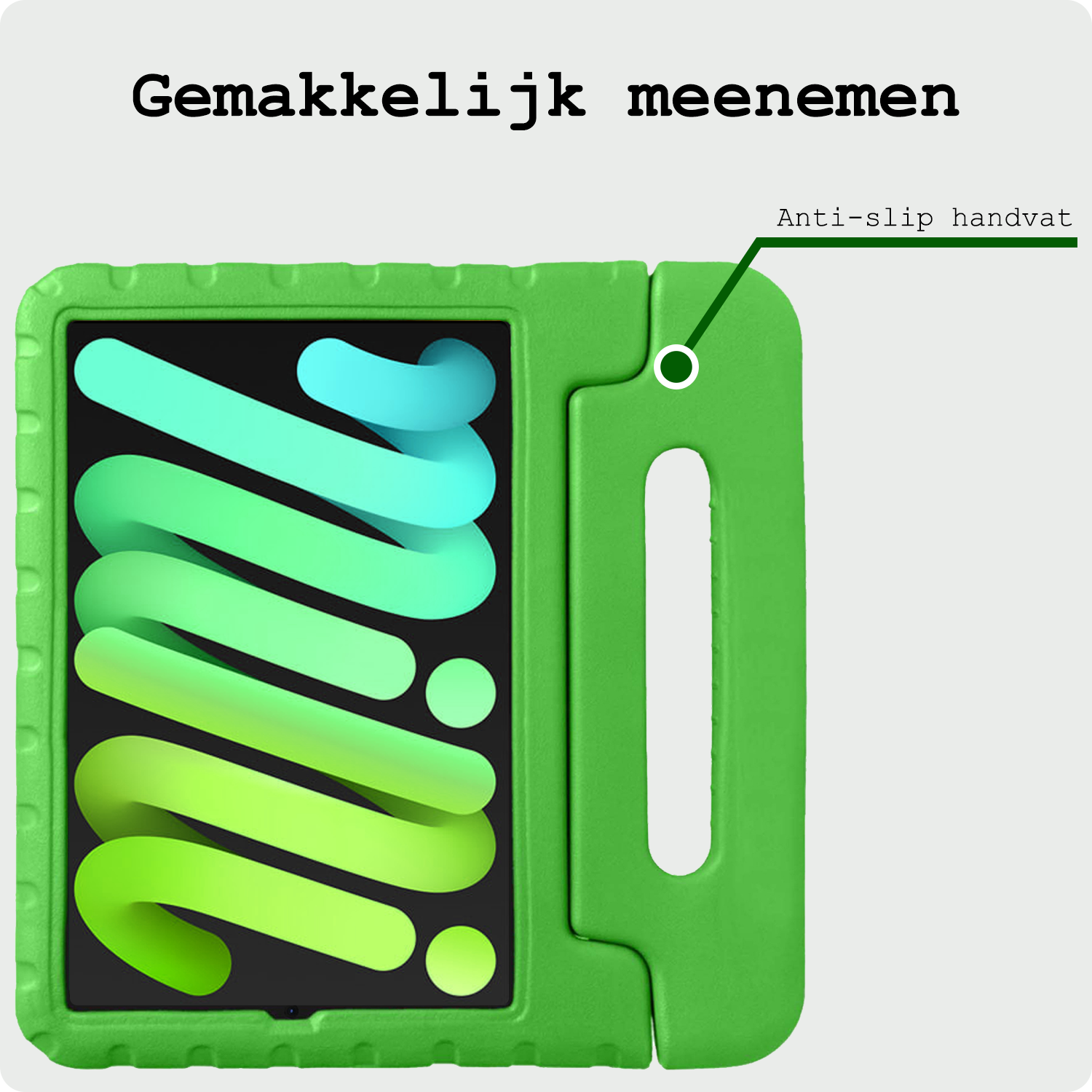 BASEY. BASEY. iPad Mini 7 Kinderhoes Met 2x Screenprotector - Groen