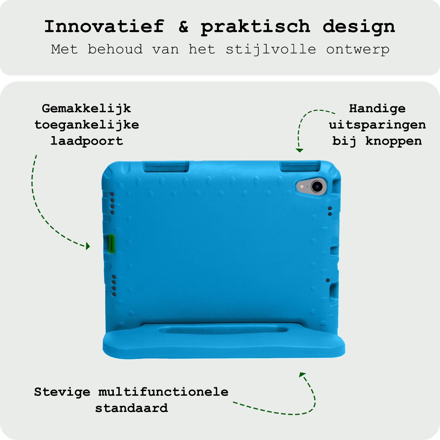 BASEY. BASEY. iPad Mini 7 Kinderhoes Met 2x Screenprotector - Blauw