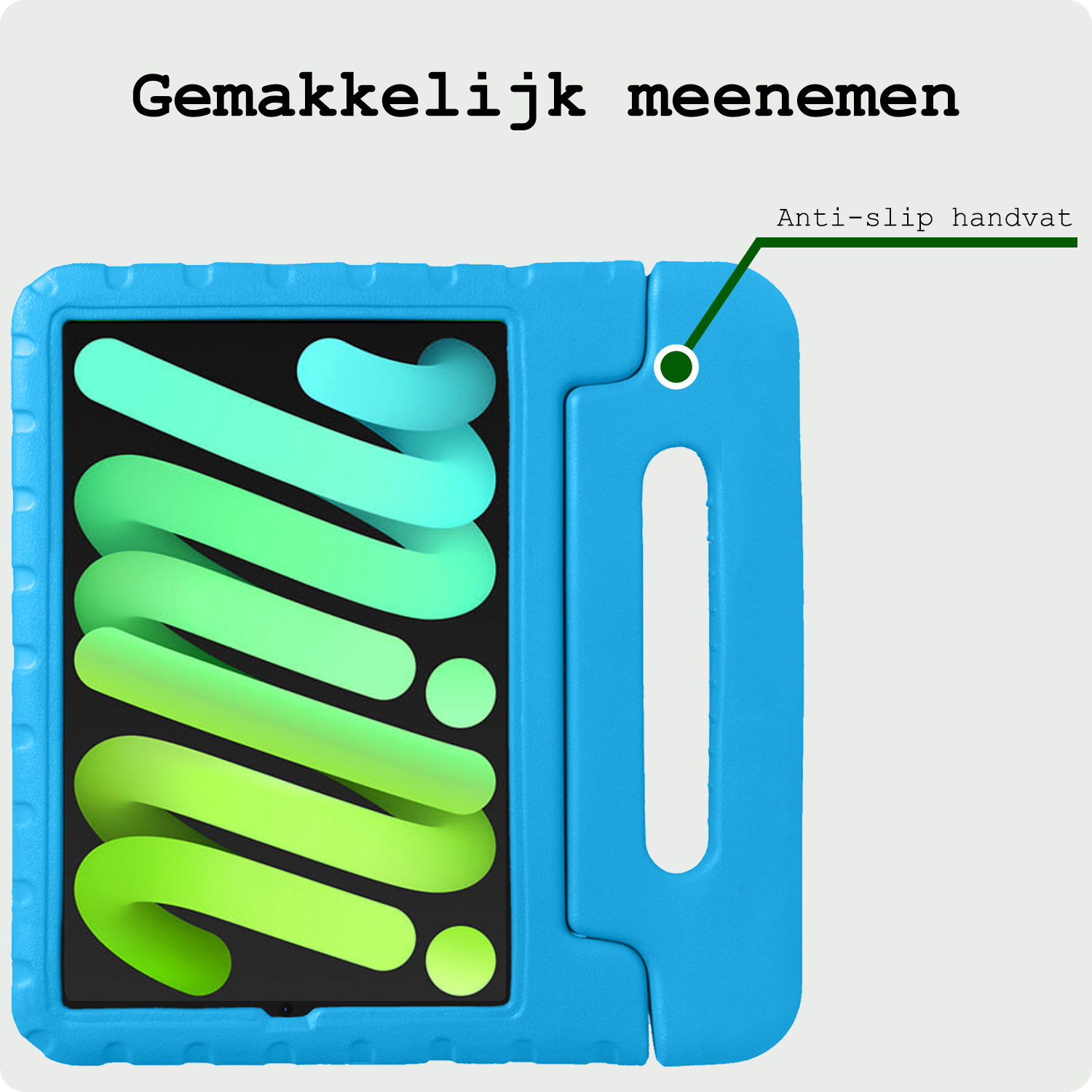 BASEY. BASEY. iPad Mini 7 Kinderhoes Met 2x Screenprotector - Blauw