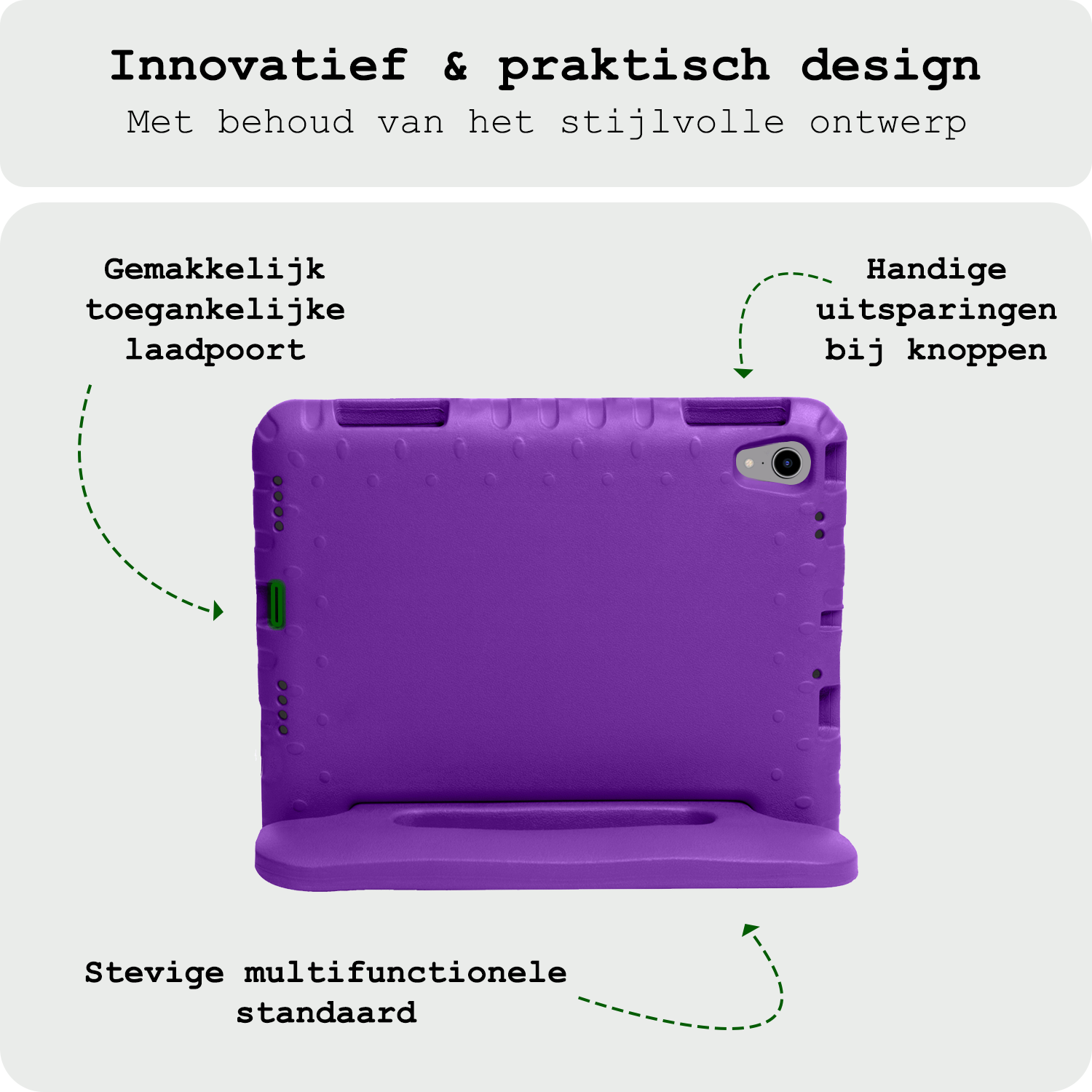 BASEY. BASEY. iPad Mini 7 Kinderhoes Met 2x Screenprotector - Paars