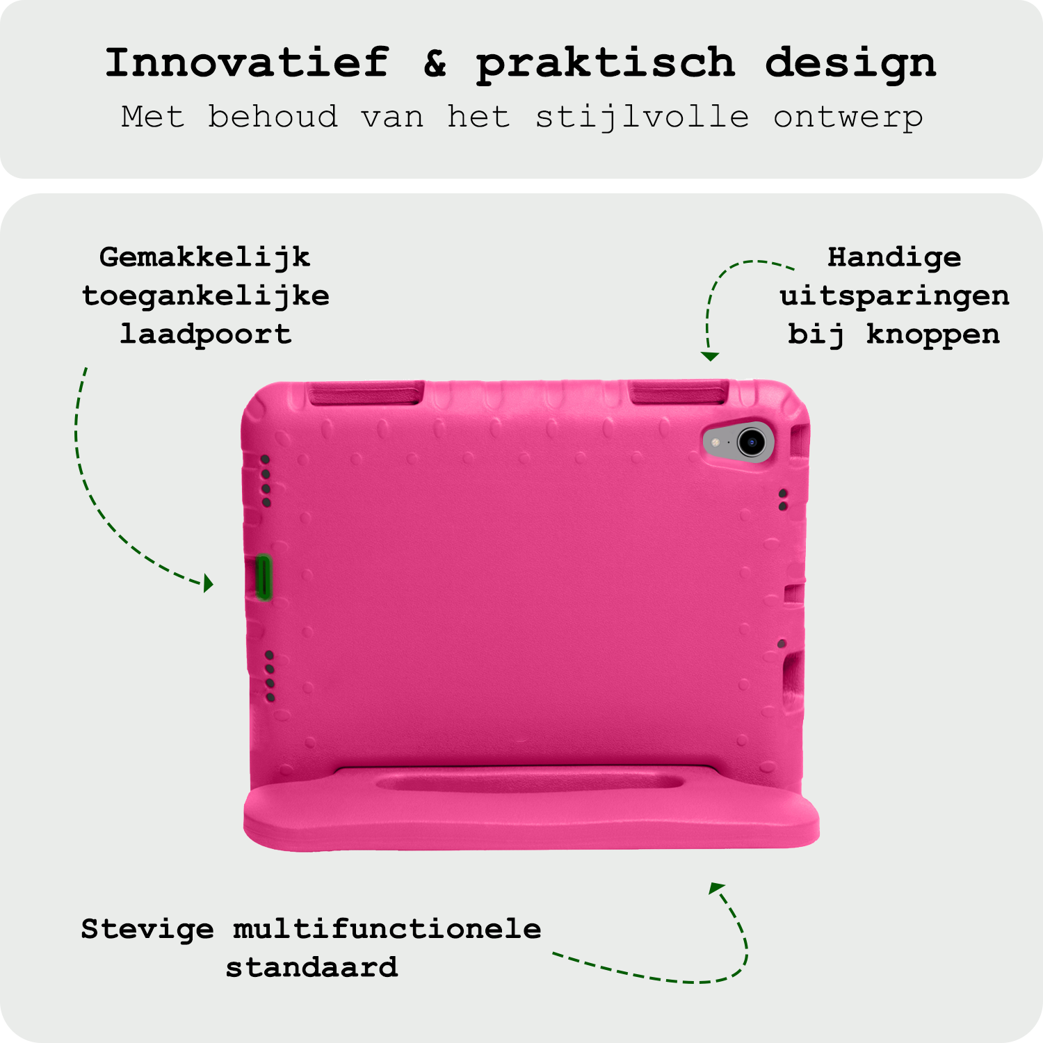 BASEY. BASEY. iPad Mini 7 Kinderhoes Met 2x Screenprotector - Roze