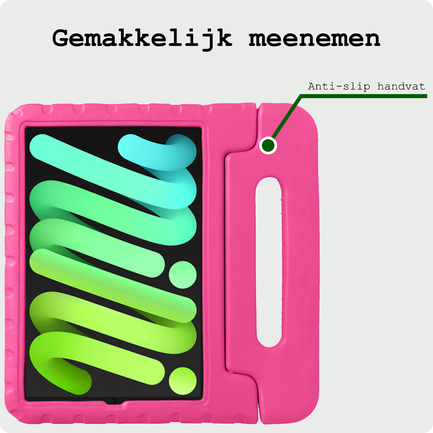 BASEY. BASEY. iPad Mini 7 Kinderhoes Met 2x Screenprotector - Roze