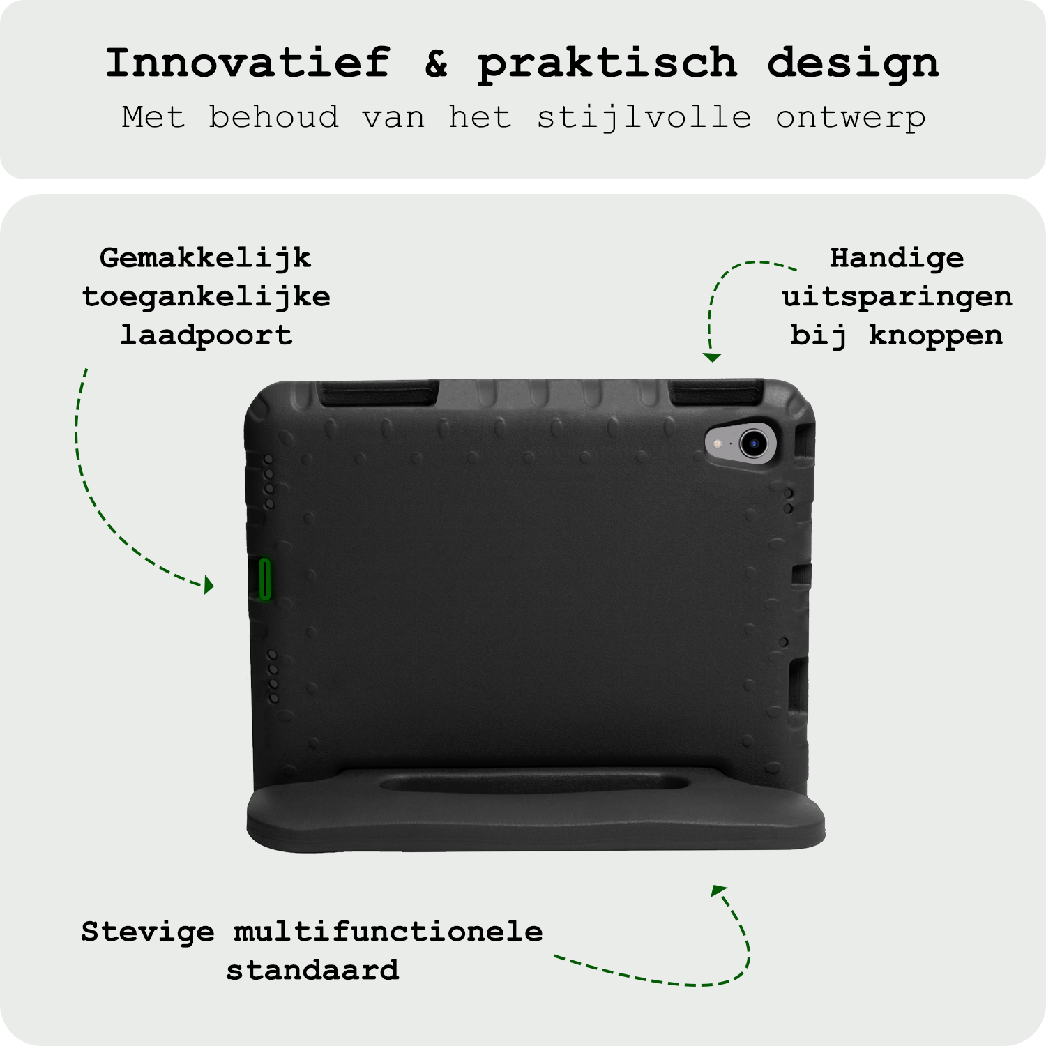 BASEY. BASEY. iPad Mini 7 Kinderhoes Met 2x Screenprotector - Zwart