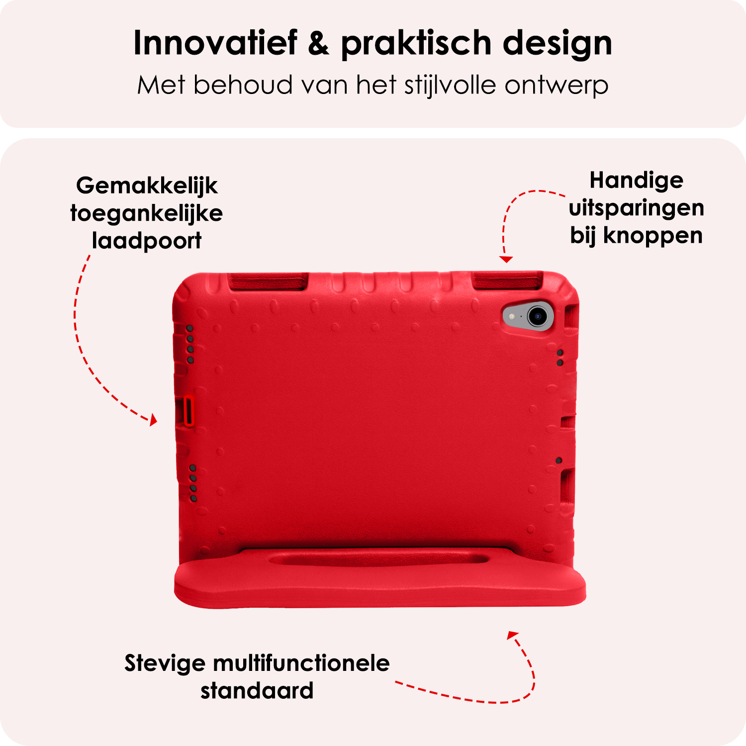 NoXx NoXx iPad Mini 7 Kinderhoes Met Screenprotector - Rood