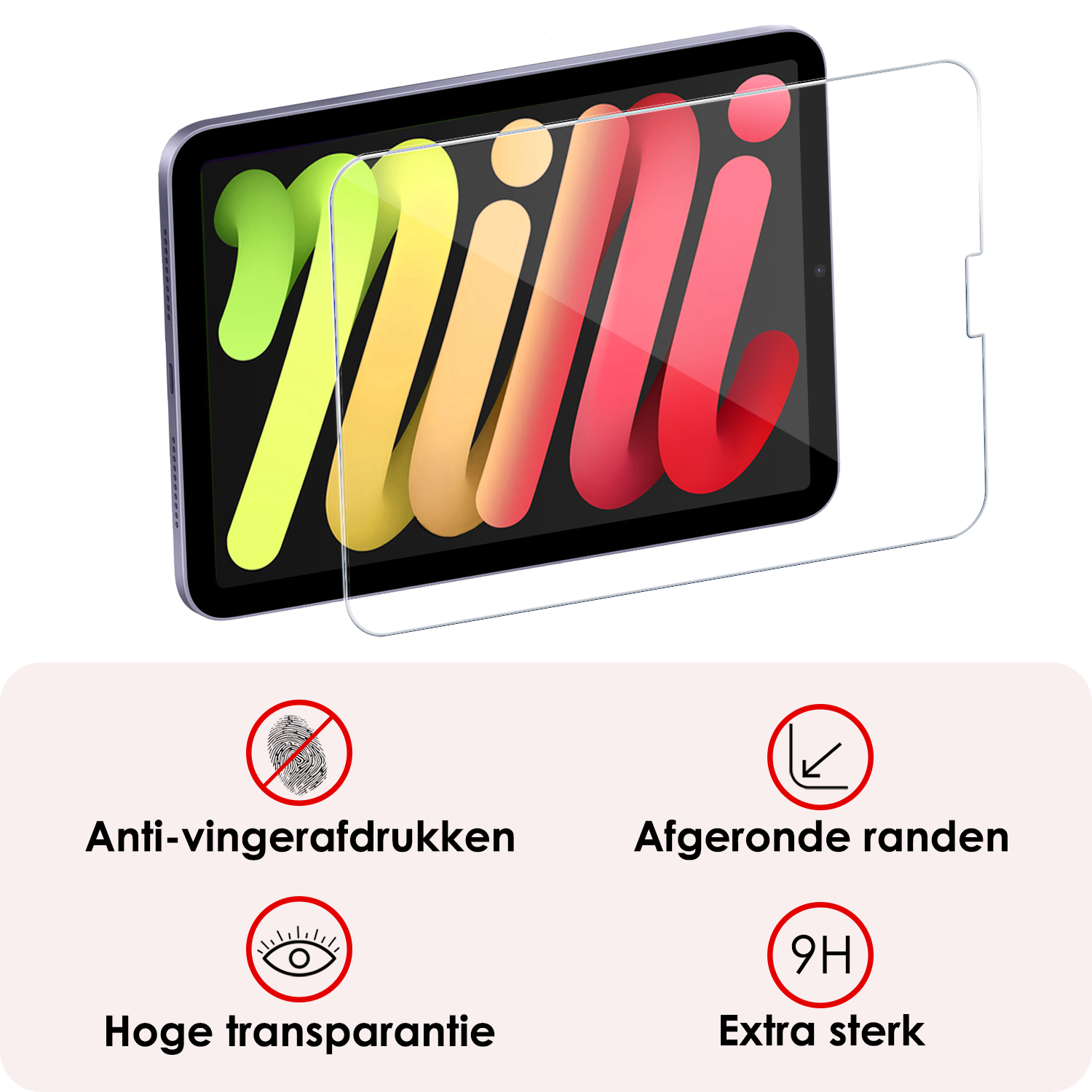 NoXx NoXx iPad Mini 7 Kinderhoes Met Screenprotector - Rood