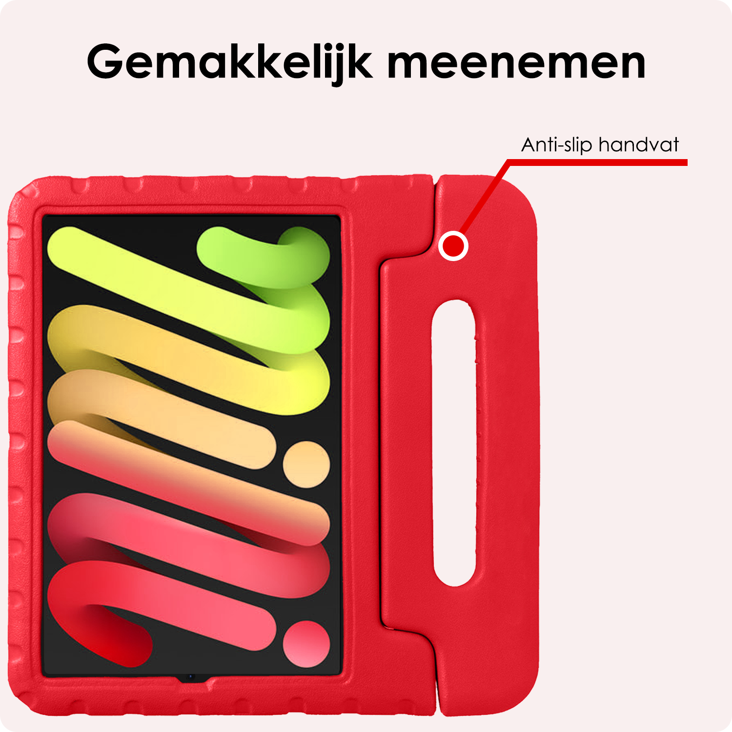 NoXx NoXx iPad Mini 7 Kinderhoes Met Screenprotector - Rood