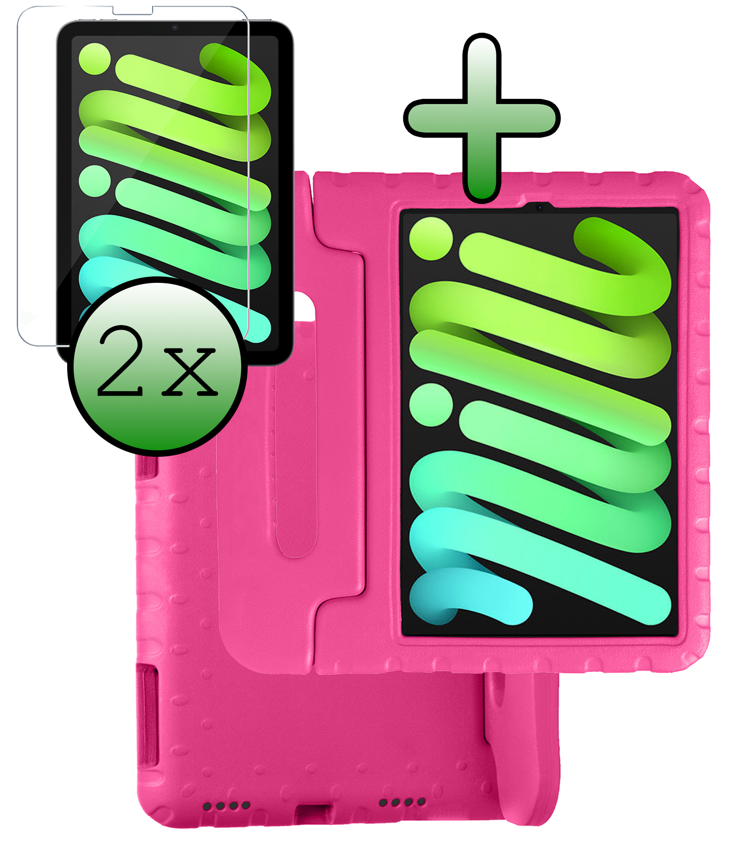BASEY. BASEY. iPad Mini 7 Kinderhoes Met 2x Screenprotector - Roze
