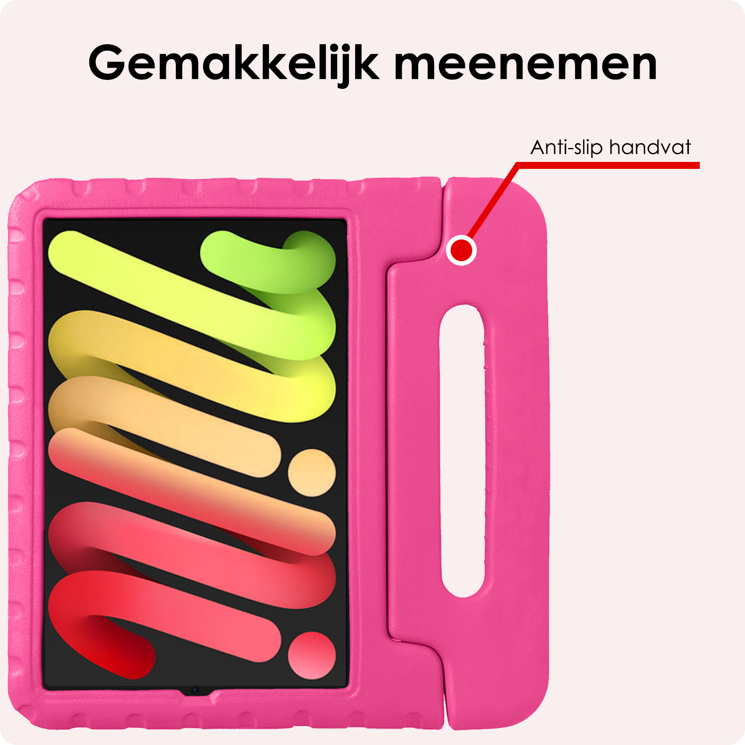NoXx NoXx iPad Mini 7 Kinderhoes Met Screenprotector - Roze