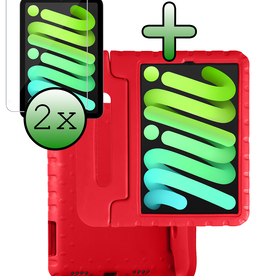 BASEY. BASEY. iPad Mini 7 Kinderhoes Met 2x Screenprotector - Rood