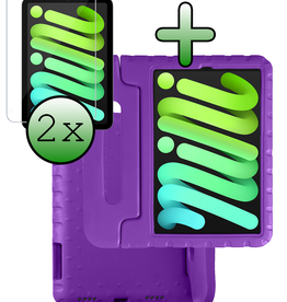 BASEY. BASEY. iPad Mini 7 Kinderhoes Met 2x Screenprotector - Paars