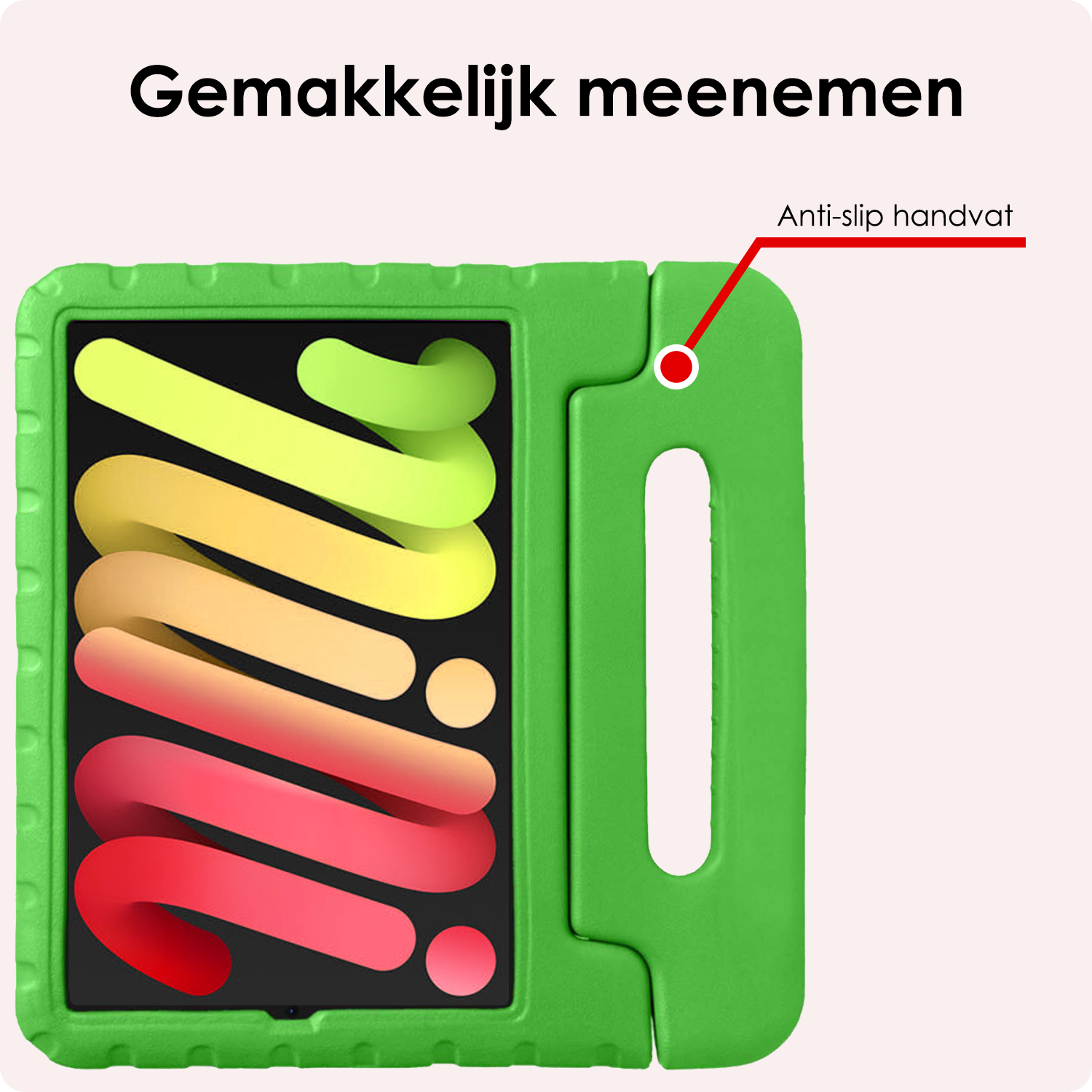 NoXx NoXx iPad Mini 7 Kinderhoes Met 2x Screenprotector - Groen