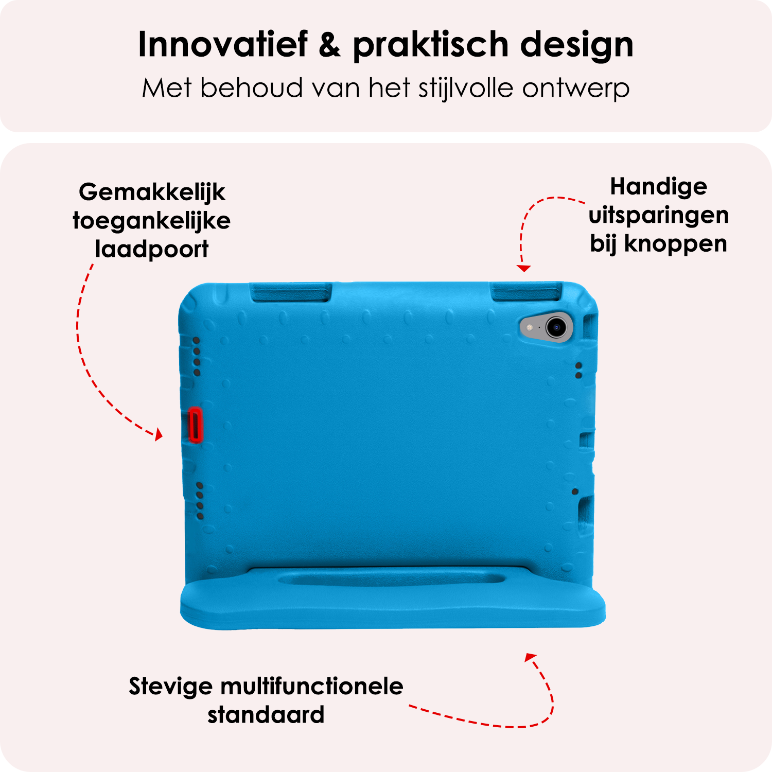 NoXx NoXx iPad Mini 7 Kinderhoes Met 2x Screenprotector - Blauw