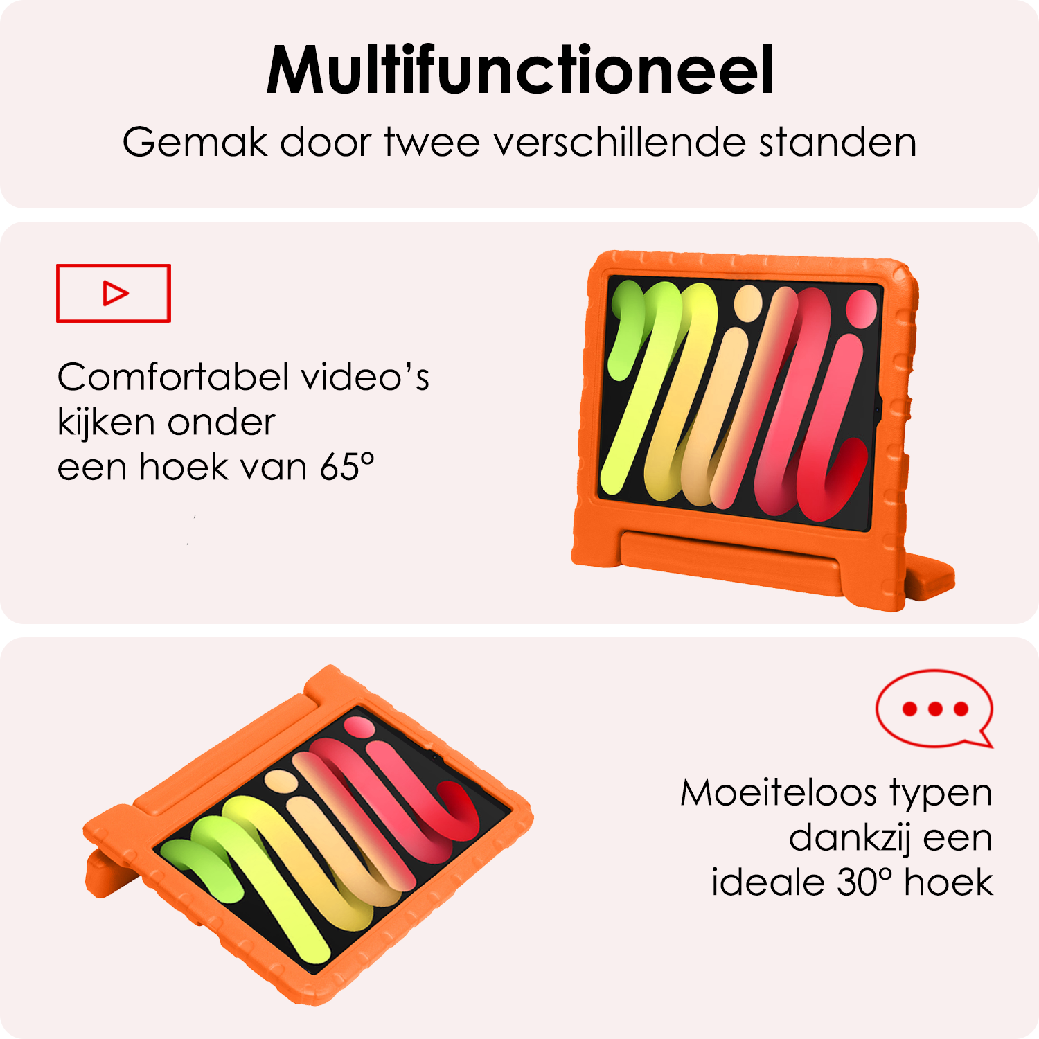 NoXx NoXx iPad Mini 7 Kinderhoes Met 2x Screenprotector - Oranje