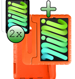 BASEY. BASEY. iPad Mini 7 Kinderhoes Met 2x Screenprotector - Oranje