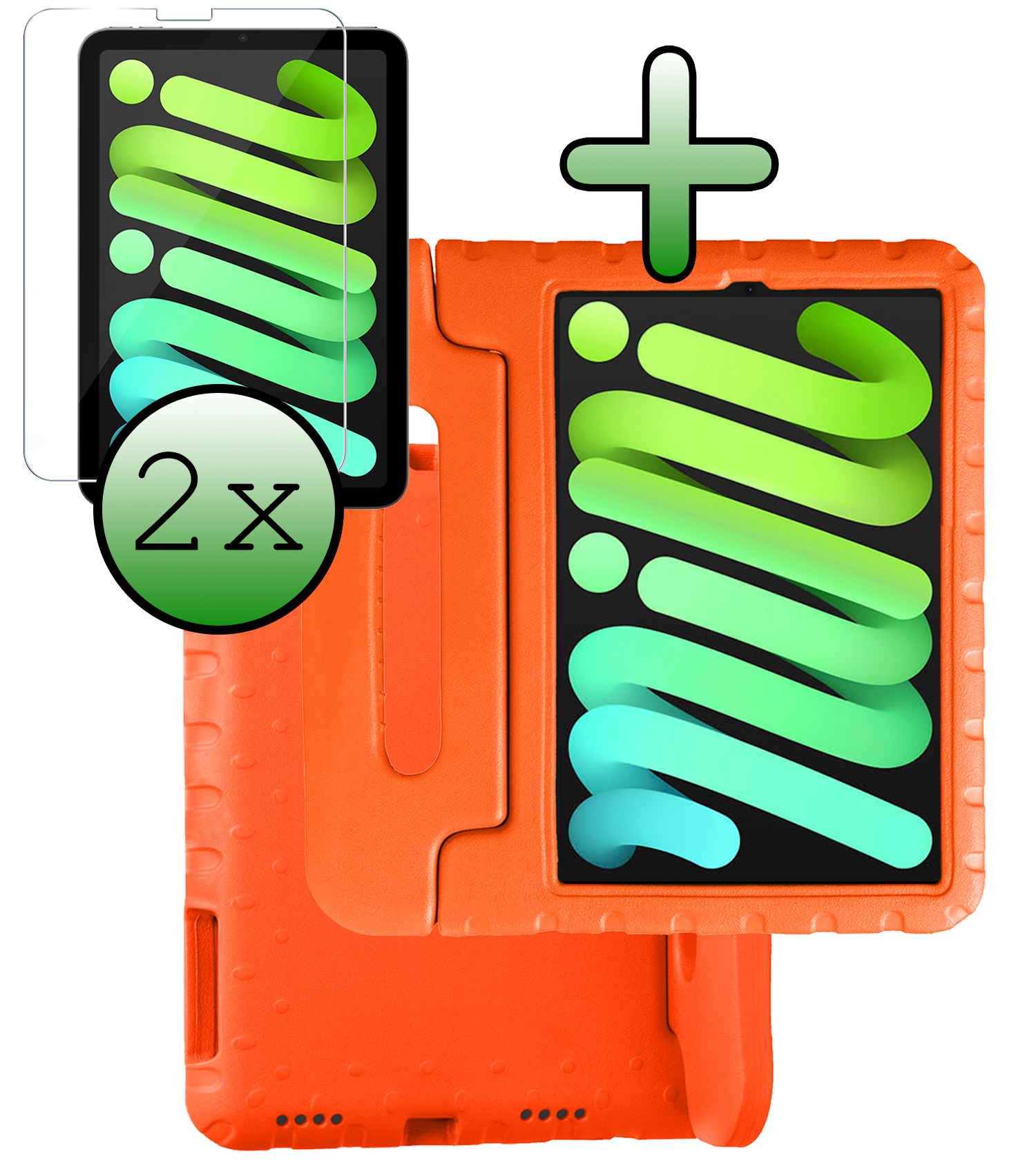 BASEY. BASEY. iPad Mini 7 Kinderhoes Met 2x Screenprotector - Oranje
