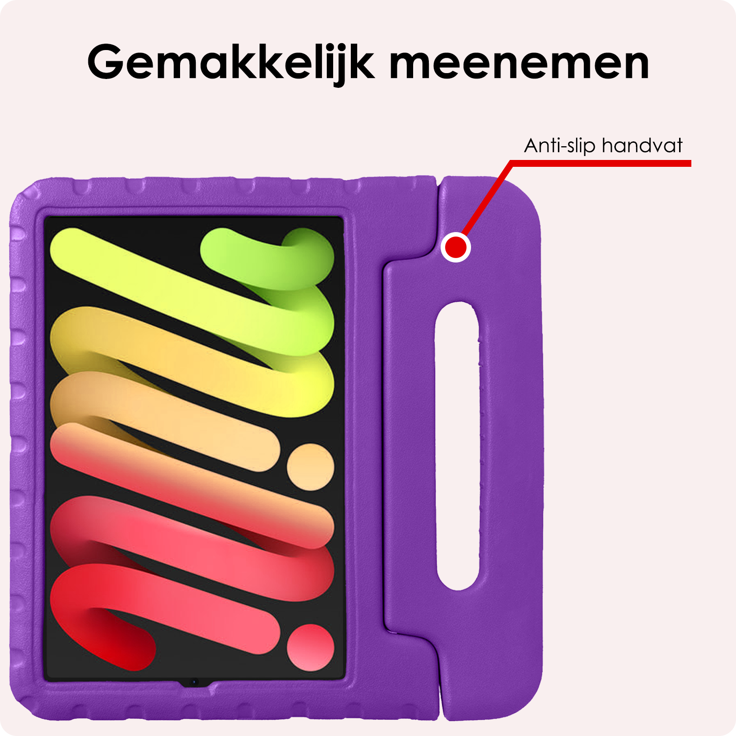 NoXx NoXx iPad Mini 7 Kinderhoes Met 2x Screenprotector - Paars