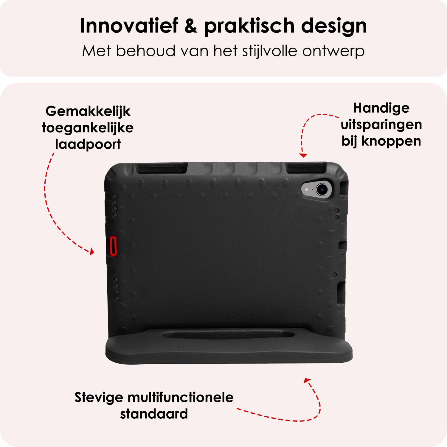 NoXx NoXx iPad Mini 7 Kinderhoes Met 2x Screenprotector - Zwart