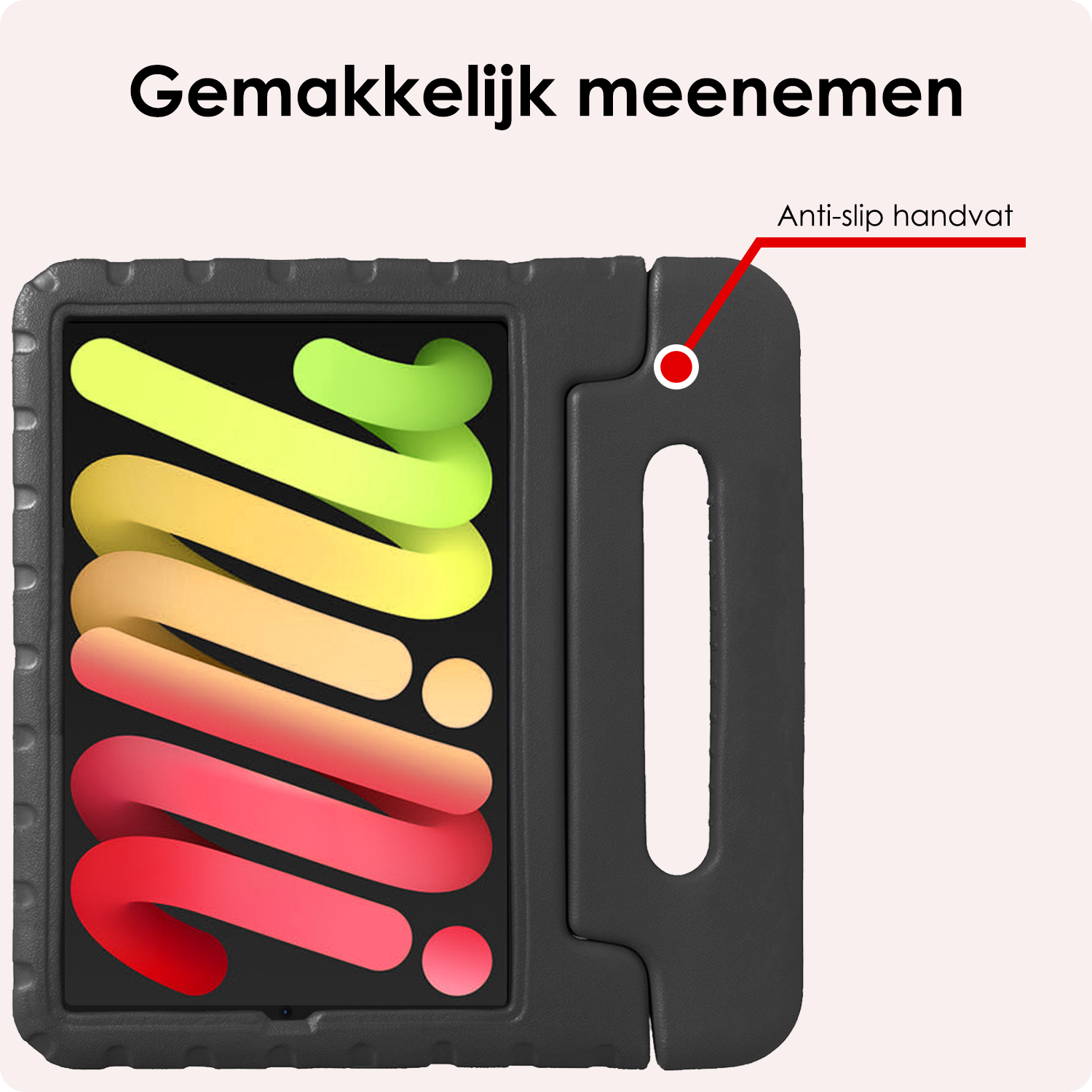 NoXx NoXx iPad Mini 7 Kinderhoes Met 2x Screenprotector - Zwart