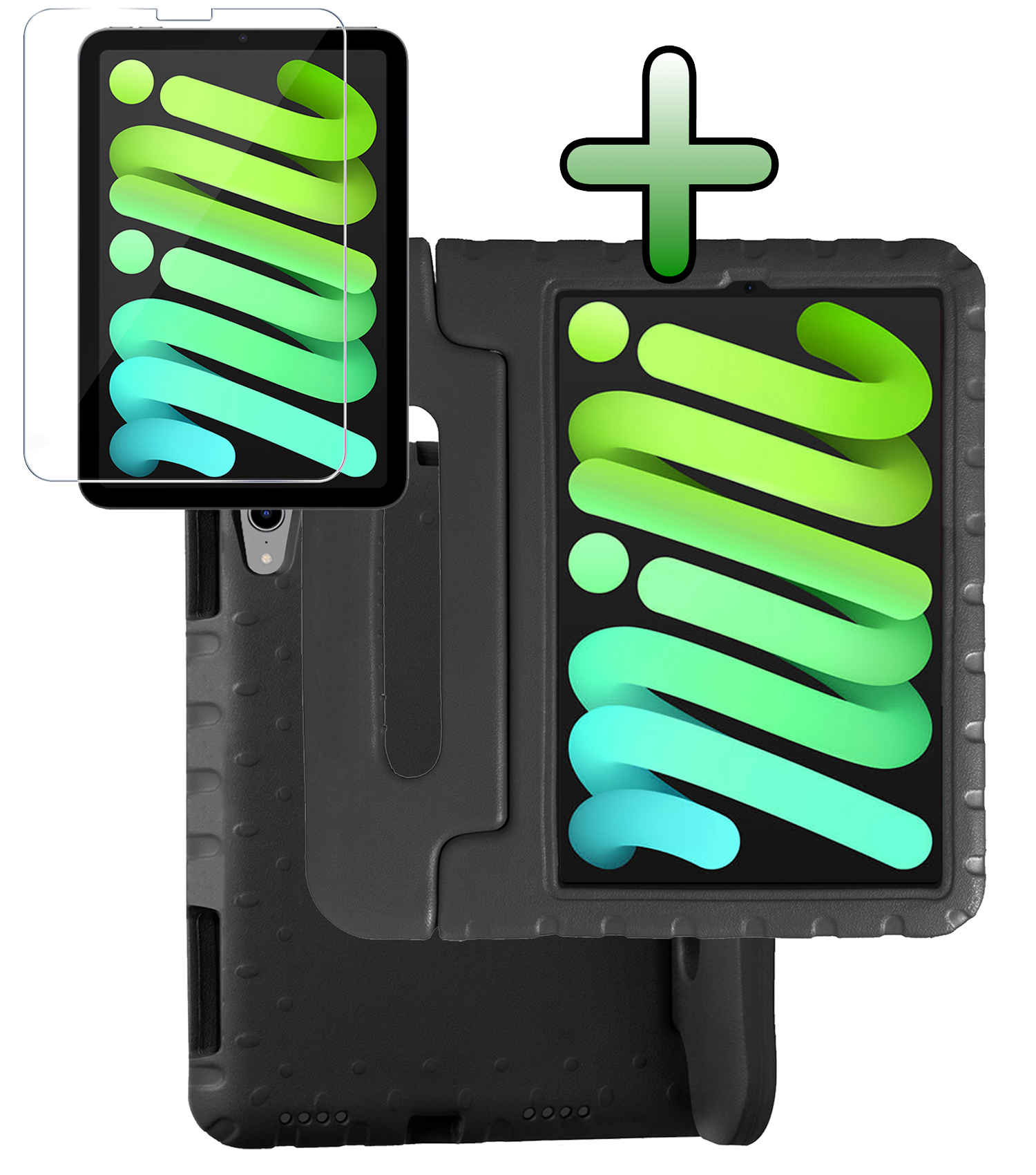 BASEY. BASEY. iPad Mini 7 Kinderhoes Met Screenprotector - Zwart