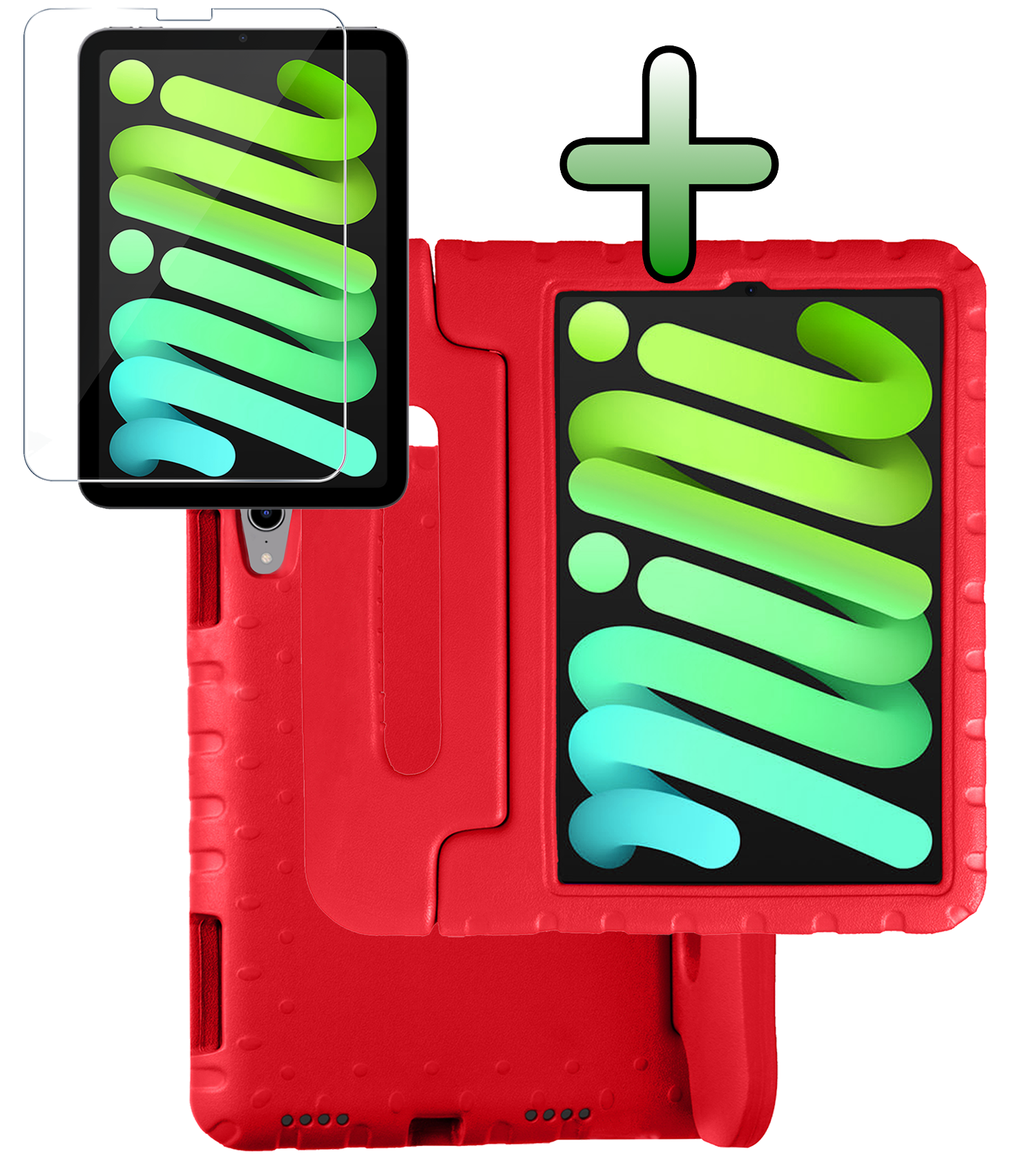 BASEY. BASEY. iPad Mini 7 Kinderhoes Met Screenprotector - Rood