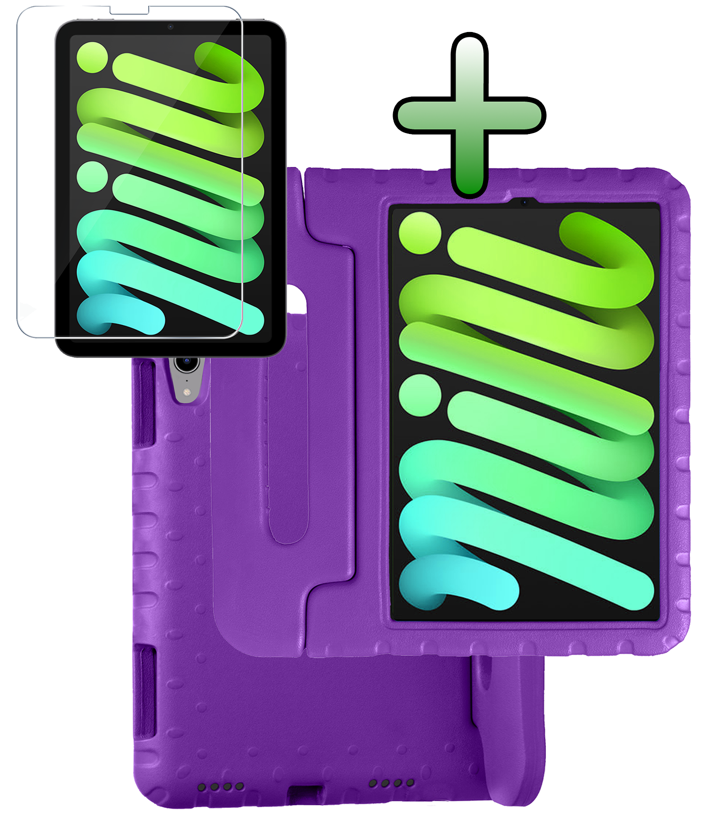 BASEY. BASEY. iPad Mini 7 Kinderhoes Met Screenprotector - Paars