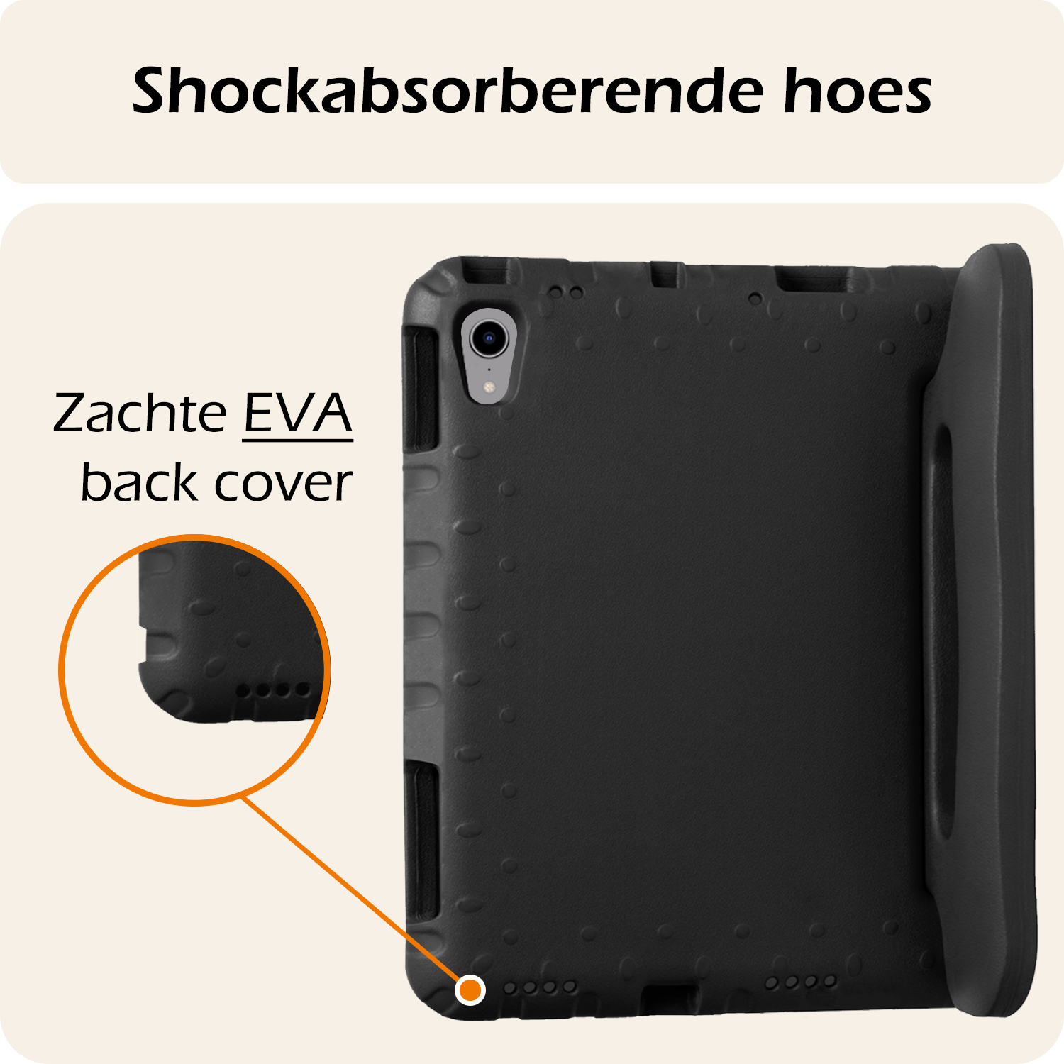 Nomfy Nomfy iPad Mini 7 Kinderhoes Met Screenprotector - Zwart