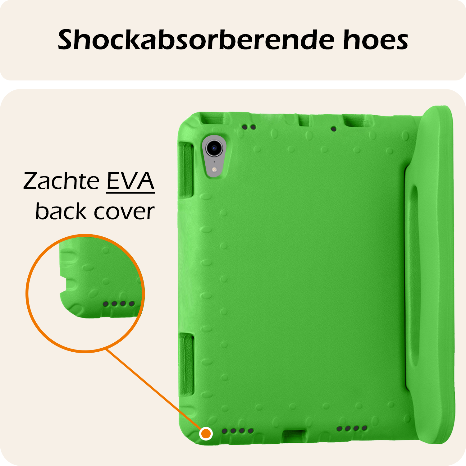 Nomfy Nomfy iPad Mini 7 Kinderhoes Met 2x Screenprotector - Groen