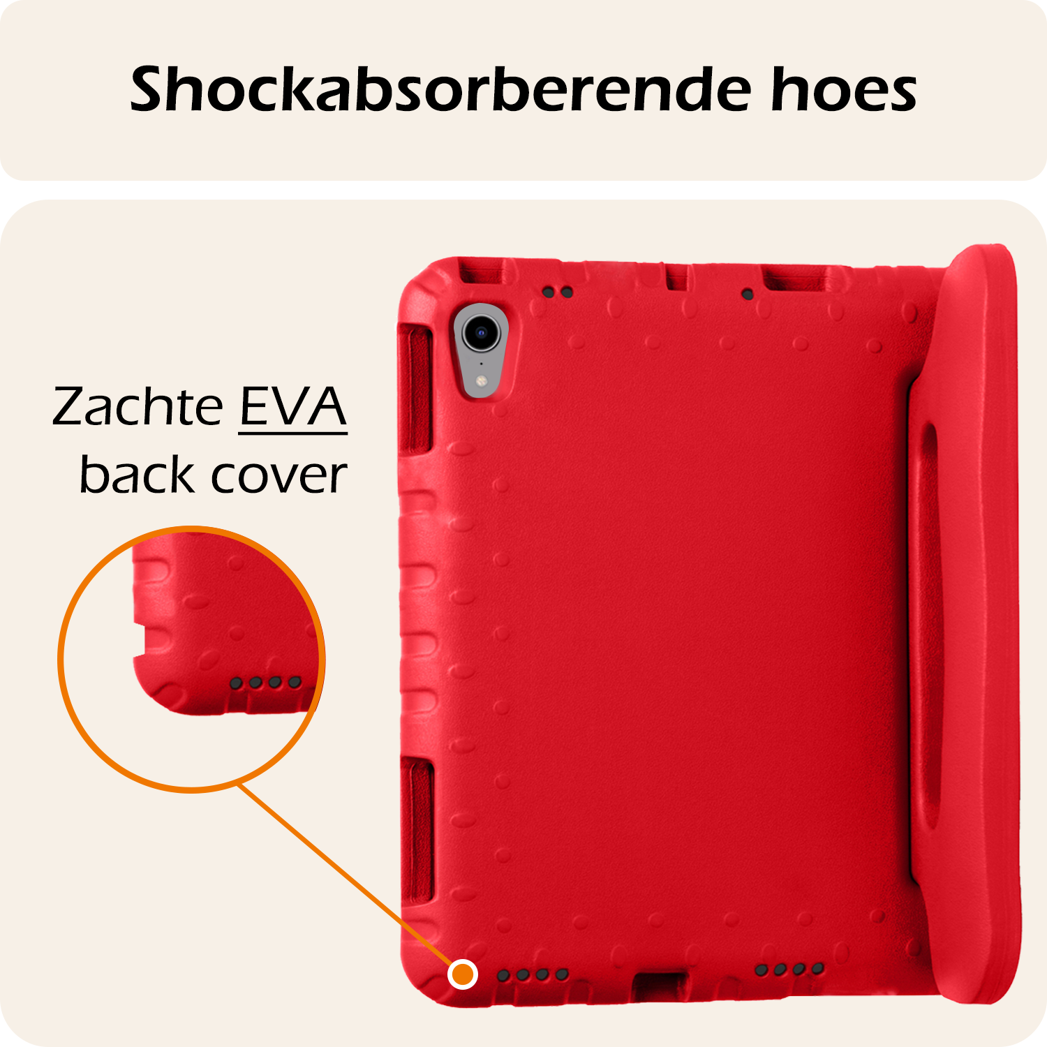 Nomfy Nomfy iPad Mini 7 Kinderhoes Met 2x Screenprotector - Rood