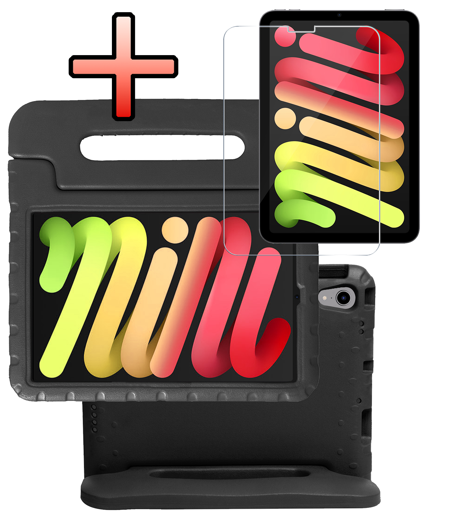 NoXx NoXx iPad Mini 7 Kinderhoes Met Screenprotector - Zwart