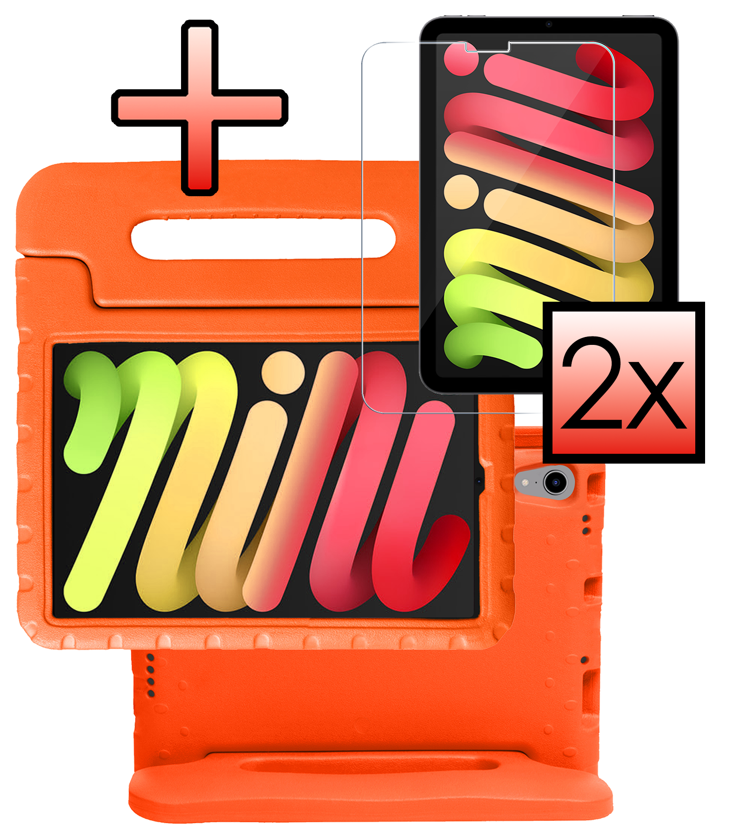 NoXx NoXx iPad Mini 7 Kinderhoes Met 2x Screenprotector - Oranje