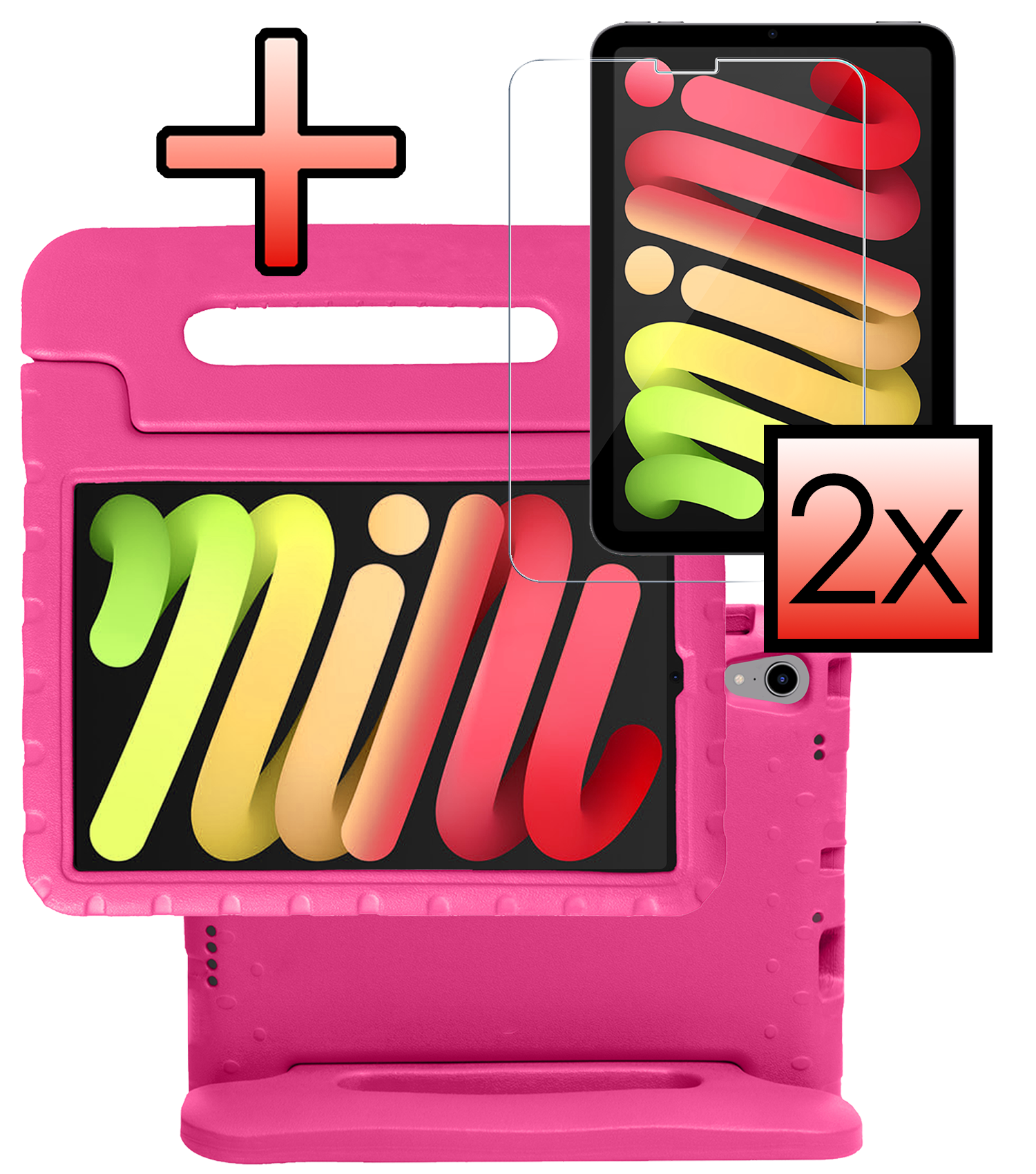 NoXx NoXx iPad Mini 7 Kinderhoes Met 2x Screenprotector - Roze