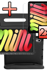 NoXx NoXx iPad Mini 7 Kinderhoes Met 2x Screenprotector - Zwart