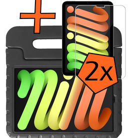 Nomfy Nomfy iPad Mini 7 Kinderhoes Met 2x Screenprotector - Zwart