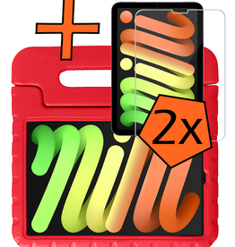 Nomfy Nomfy iPad Mini 7 Kinderhoes Met 2x Screenprotector - Rood