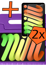 Nomfy Nomfy iPad Mini 7 Kinderhoes Met 2x Screenprotector - Paars