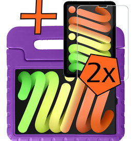 Nomfy Nomfy iPad Mini 7 Kinderhoes Met 2x Screenprotector - Paars
