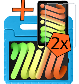 Nomfy Nomfy iPad Mini 7 Kinderhoes Met 2x Screenprotector - Blauw